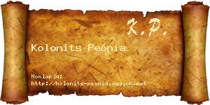 Kolonits Peónia névjegykártya