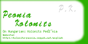peonia kolonits business card